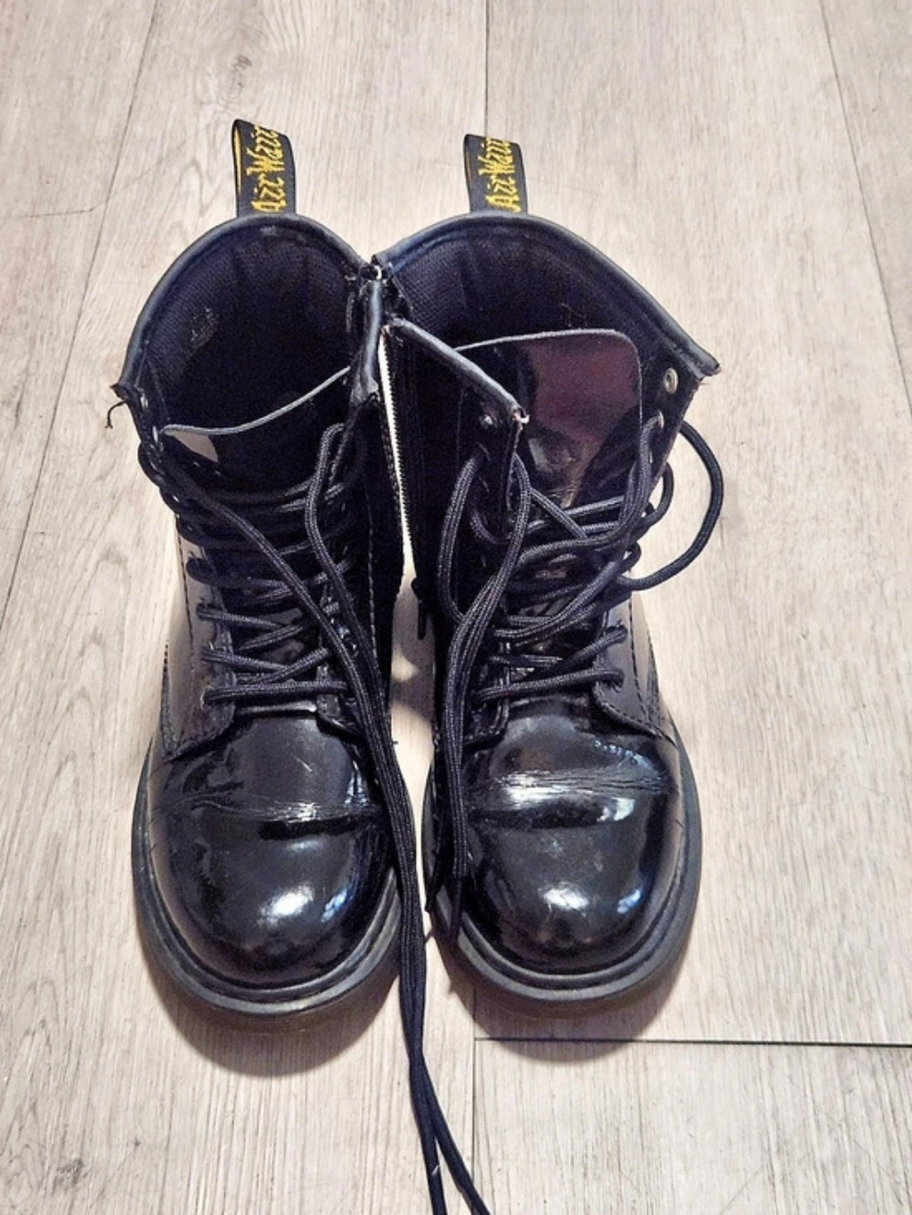 Dr. Martens 1460 Patent Combat Boots in Black Women's 7